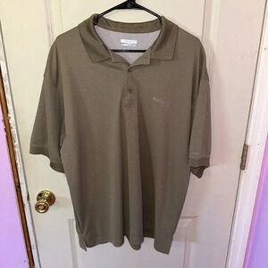 Columbia Men's PFG Omni-Shade Polo Shirt Vented Olive Green Sz L